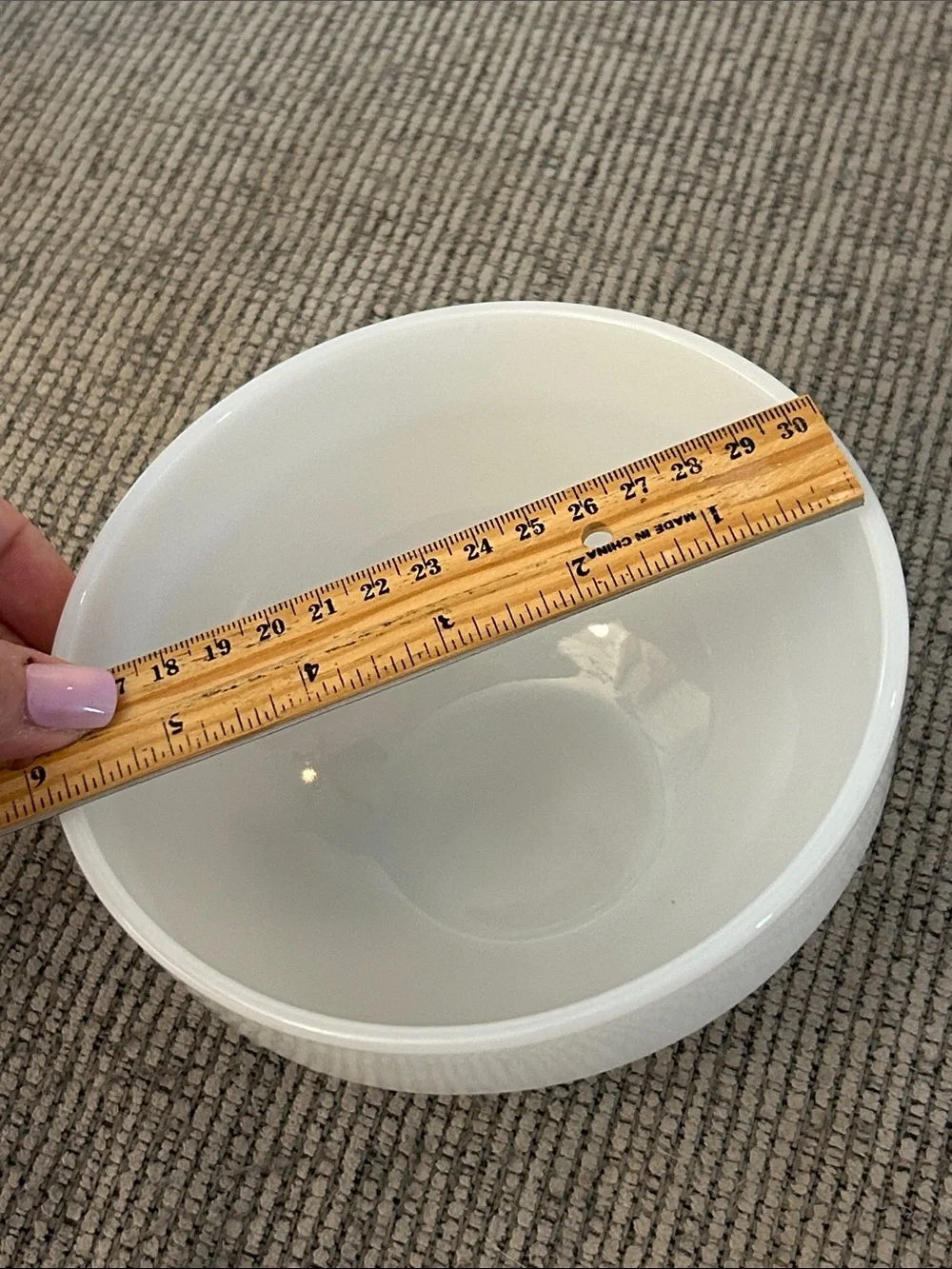 Fire King white bowl oven ware made USA vintage colonial kitchen anchorwhite